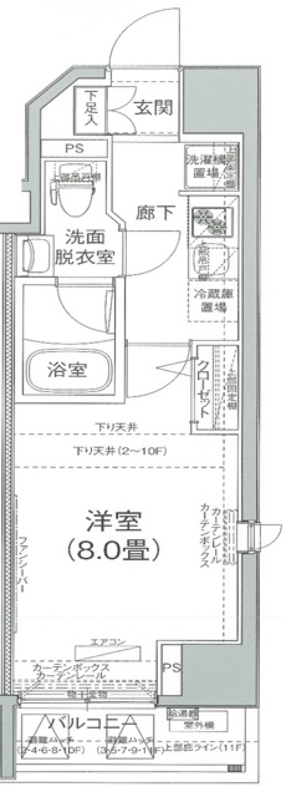 アイル西日暮里イースト　1002号室の間取り図