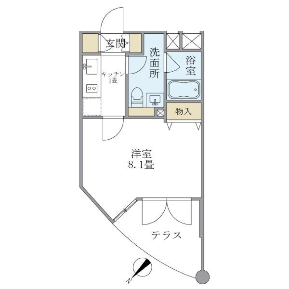 パリのアパルトマンを感じての間取り図