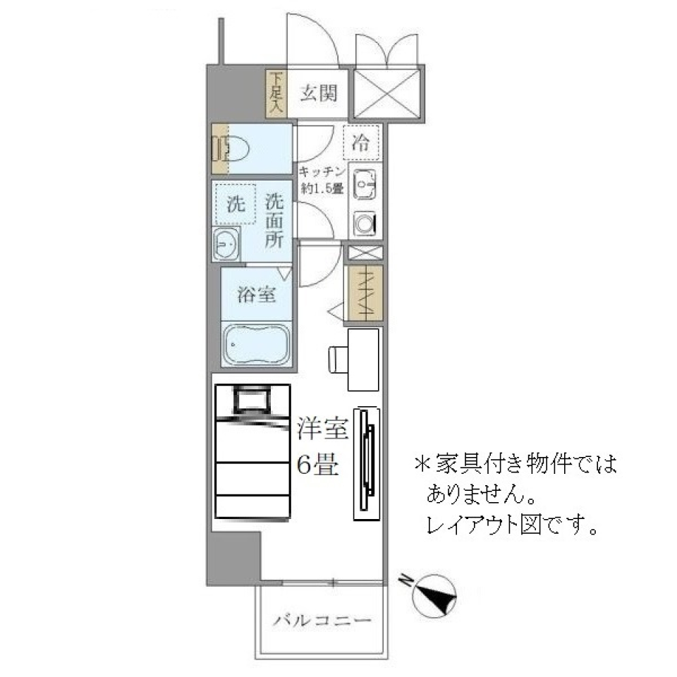 シエル白山　Ａ館　401号室の間取り図