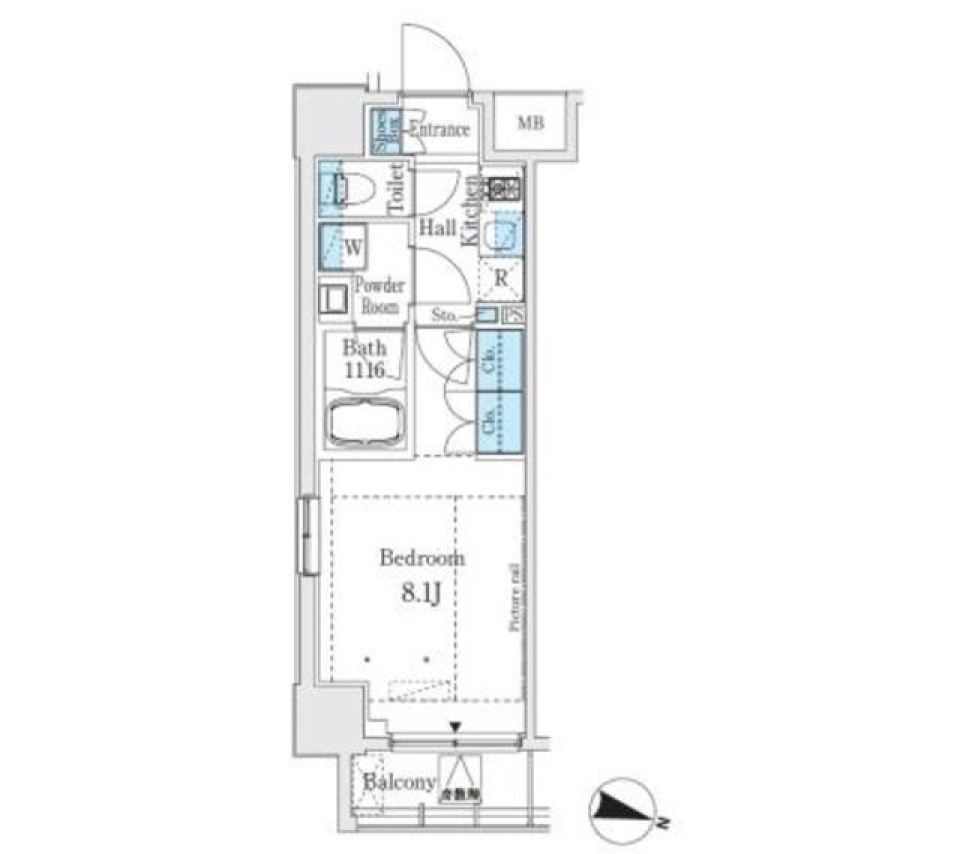 ＧＬＡＣＩＥＲ大塚　507号室の間取り図