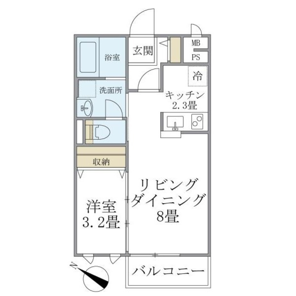 ロンサールＡ棟 A3号室の間取り図