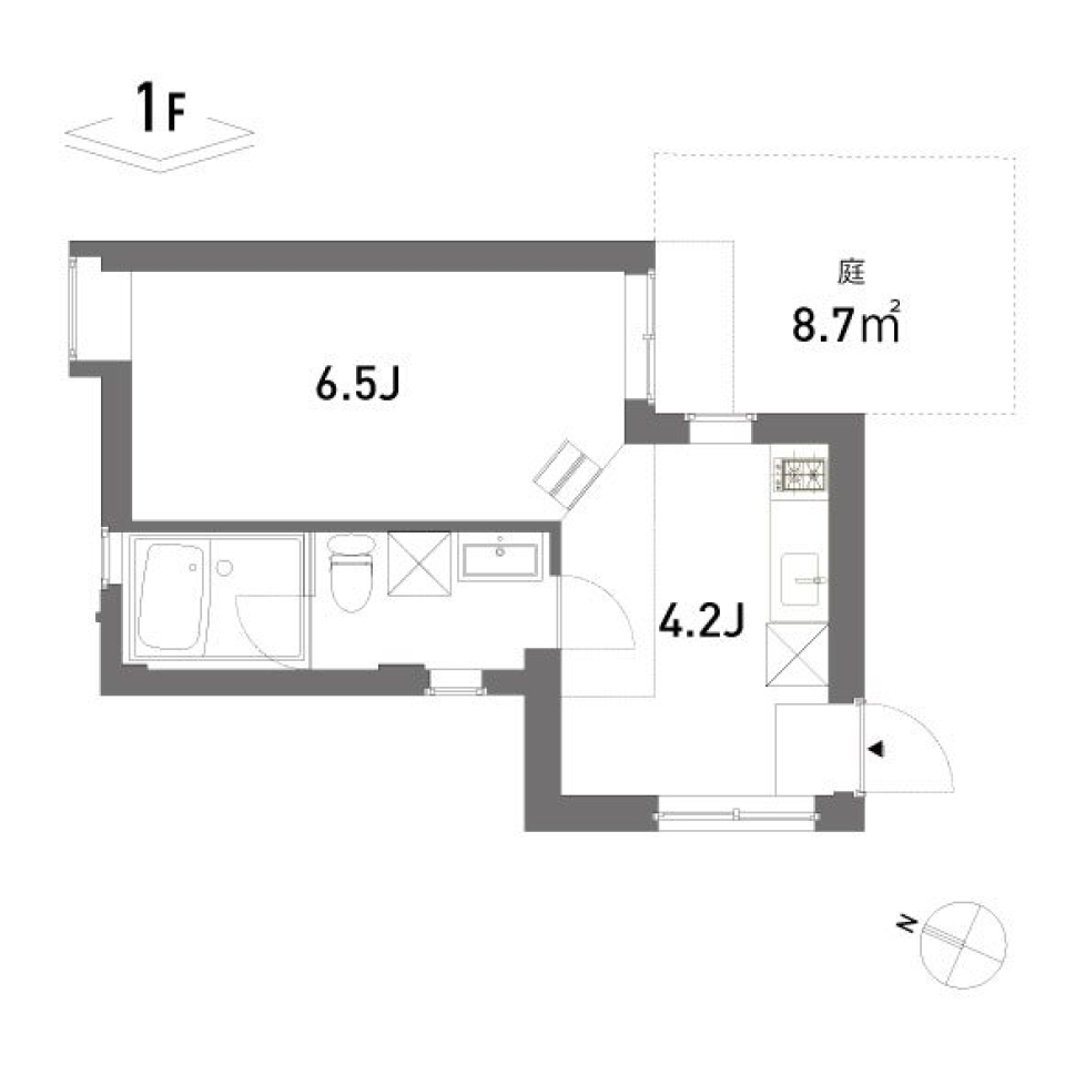 お部屋同士が角で繋がった変わった間取りです。