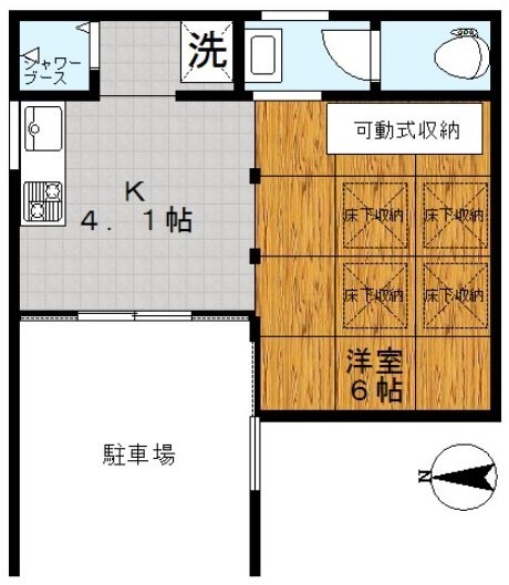 間取り図を見ただけで、ふつうの1Kじゃなさそうな予感。