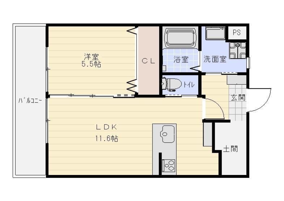 シンプルに、便利な暮らしの間取り図