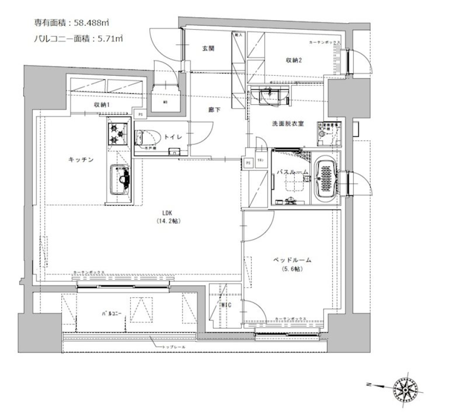 ZOOM大島 1402号室の間取り図