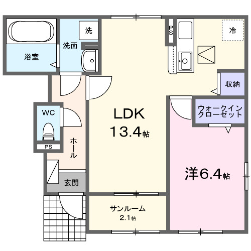 ヴォーグ　105号室の間取り図