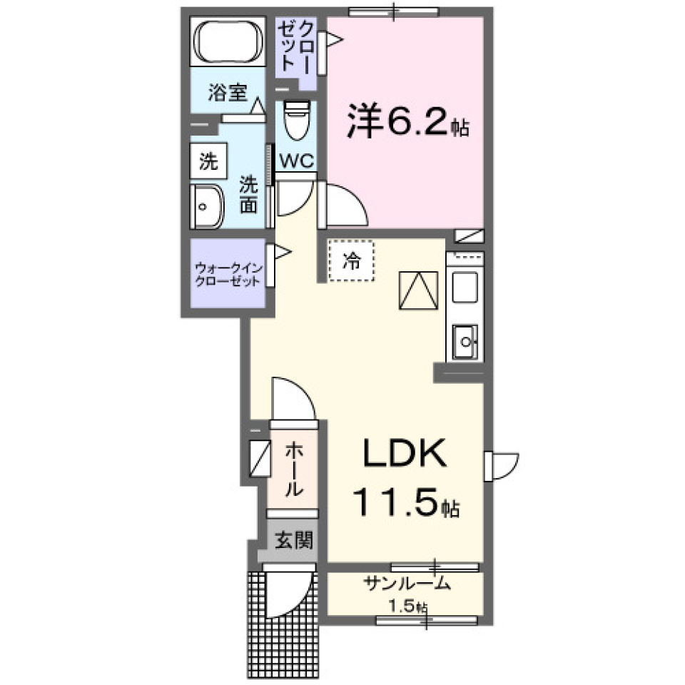 ガーネット 103号室［ペット可］［新築］の間取り図