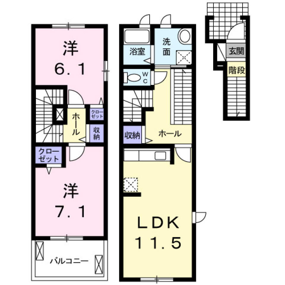 ラブリーみしま　201号室の間取り図