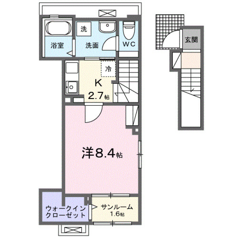 ウエスト　ヒル　201号室の間取り図