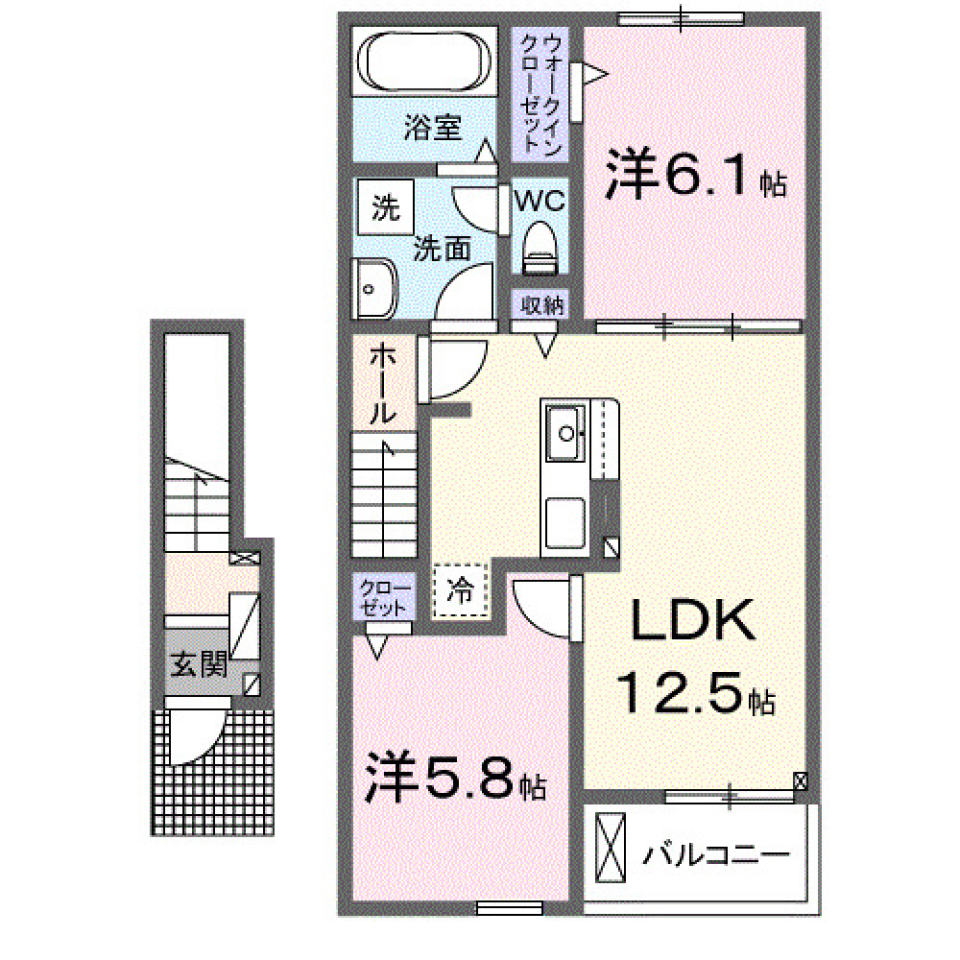 ピュアリュクス　203号室［ペット可］の間取り図