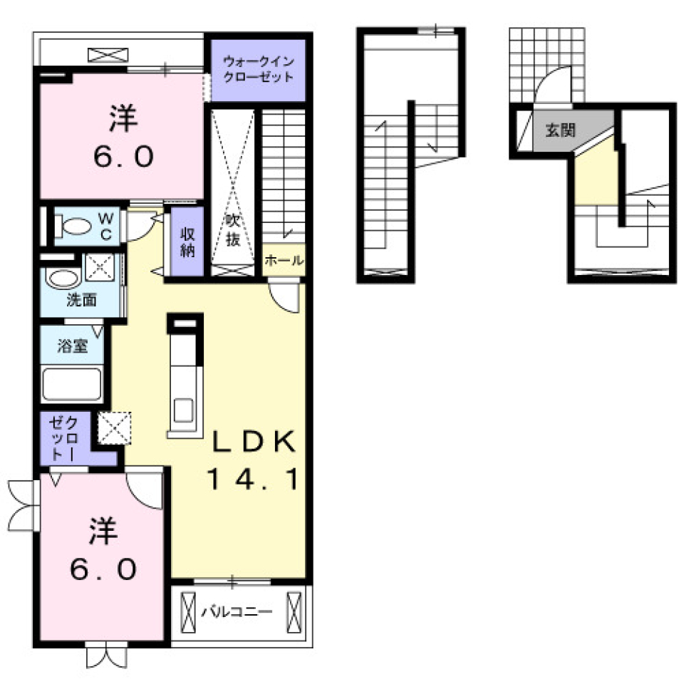 聖（ひじり）302号室の間取り図