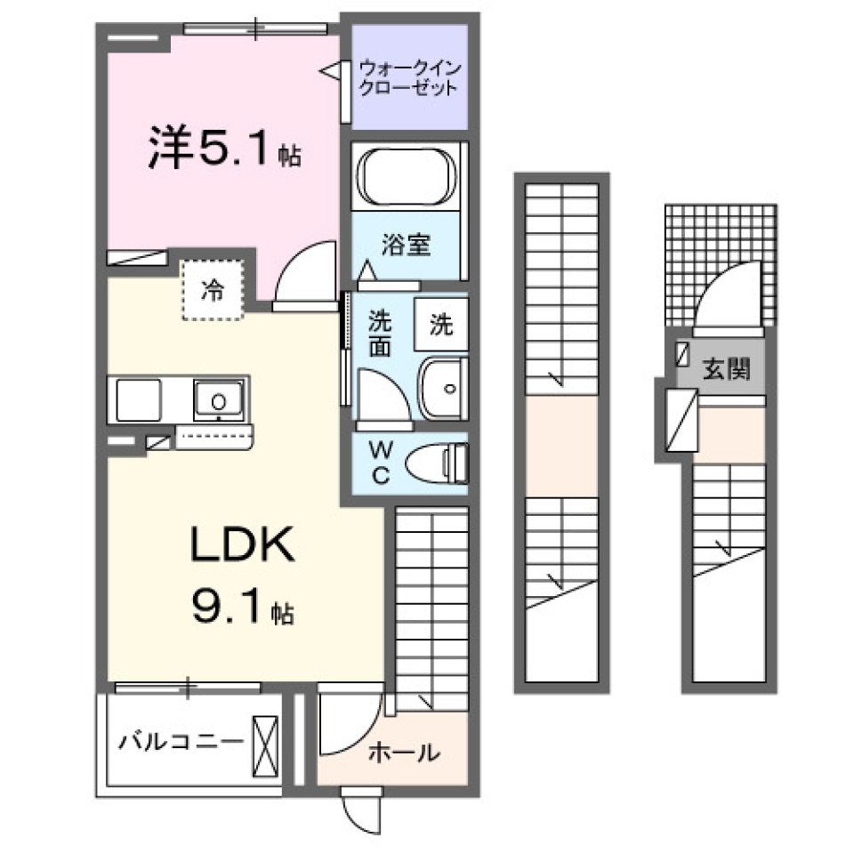 イースト　ヒル　302号室の間取り図