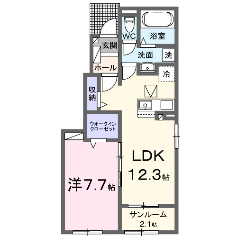 フェリーチェ　ａ 101号室［ペット可］の間取り図