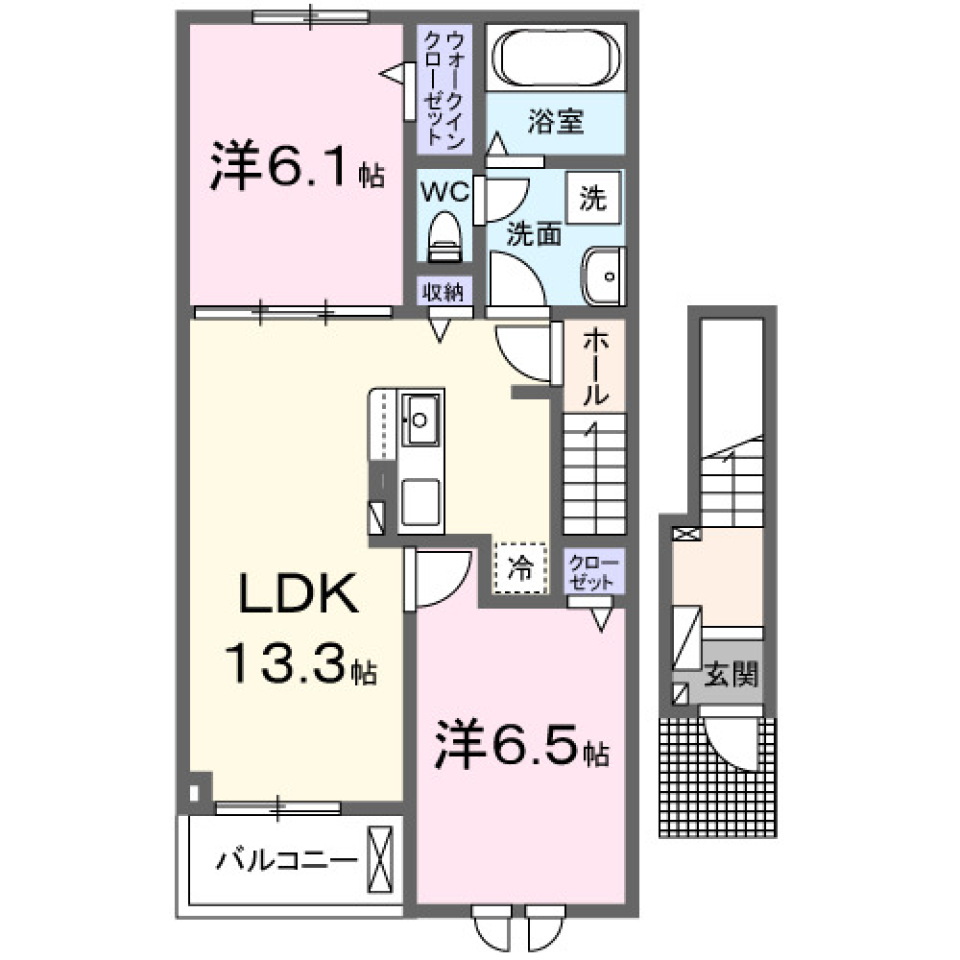 フェリスⅠ202号室［ペット可］の間取り図