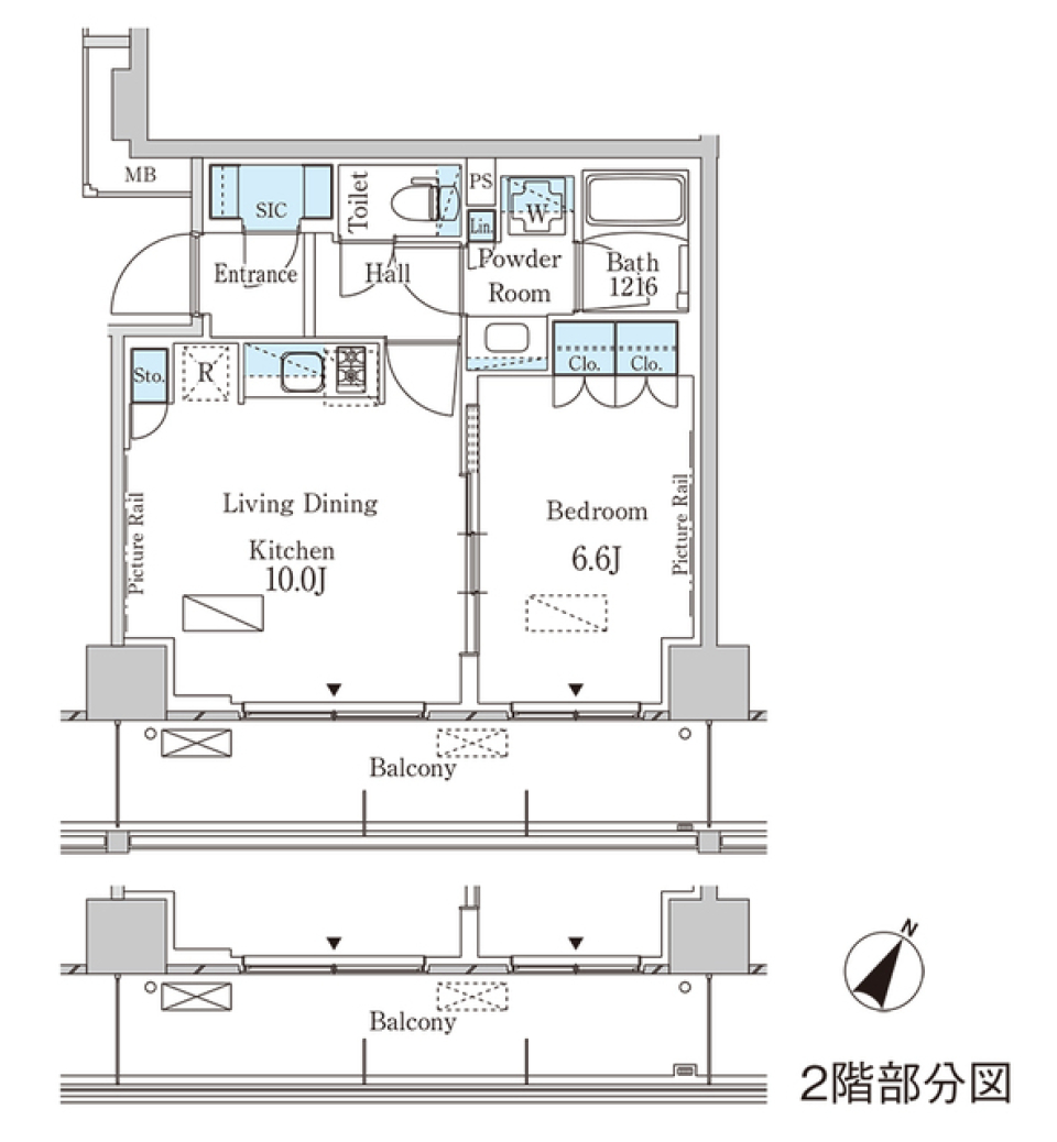 パークアクシス横濱大通り公園　804号室［ペット可］の間取り図