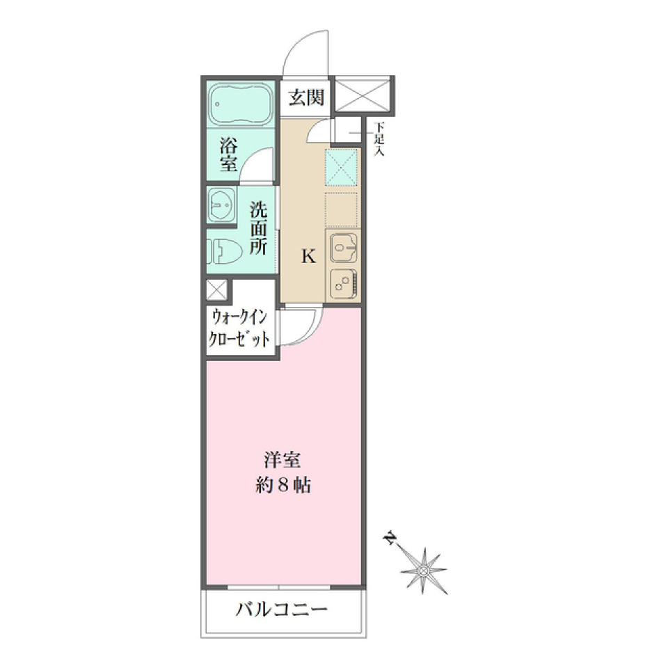 ベルフェリーク西小山　107号室の間取り図