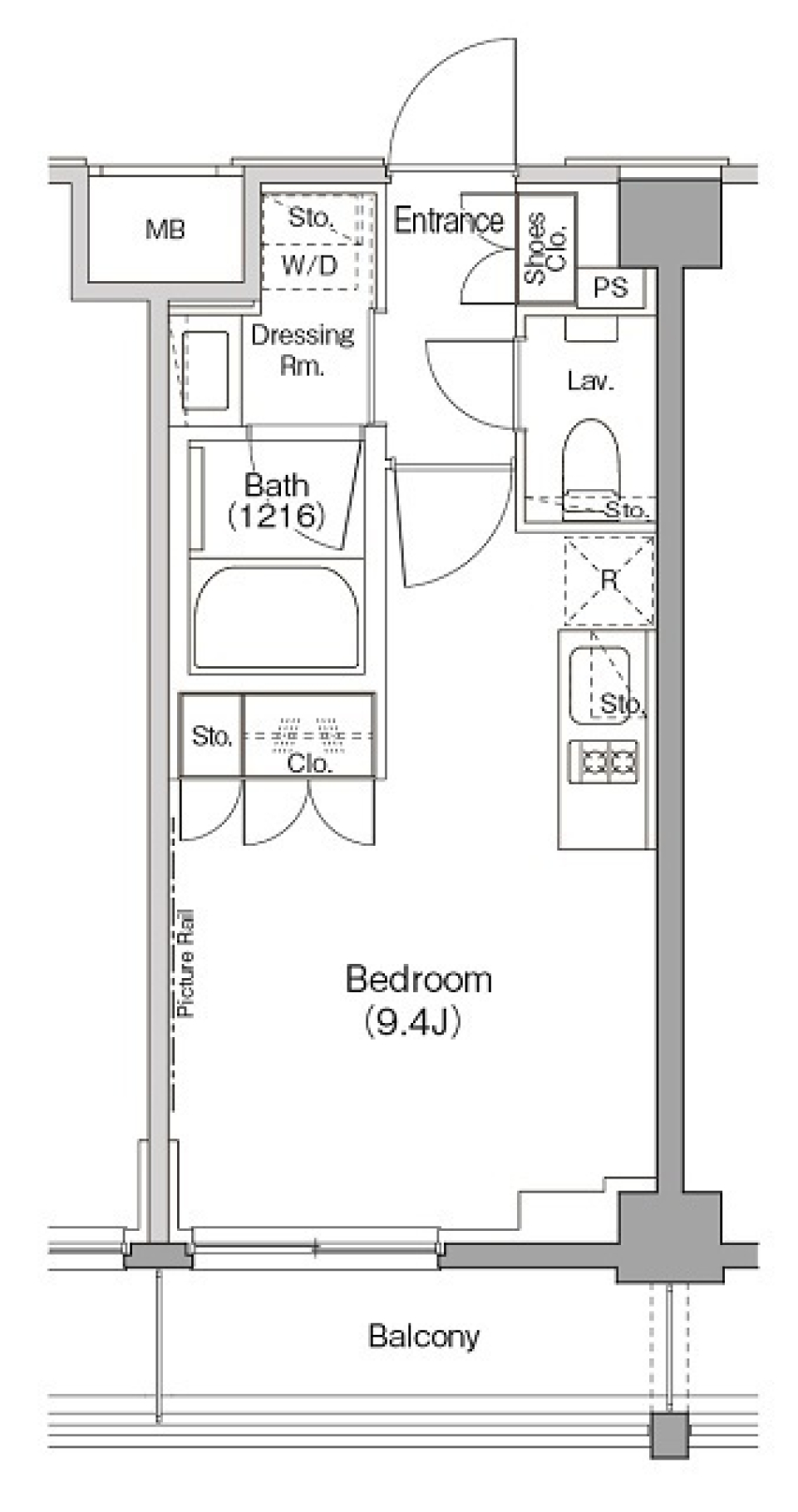 ザ・パークハビオ三軒茶屋テラス 207号室［ペット可］の間取り図