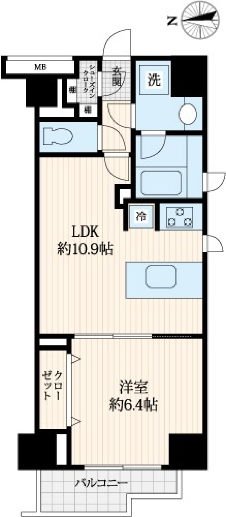 ハピネ蔵前鳥越　503号室［ペット可］の間取り図