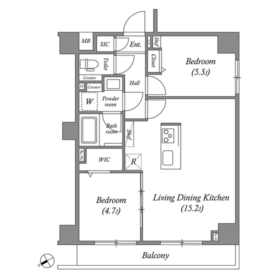 ＧＥＮＯＶＩＡ西高島平ｓｋｙｇａｒｄｅｎ　408号室［ペット可］の間取り図