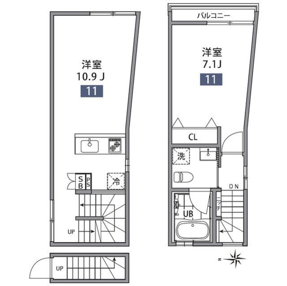 グランエッグス三鷹　11号室の間取り図