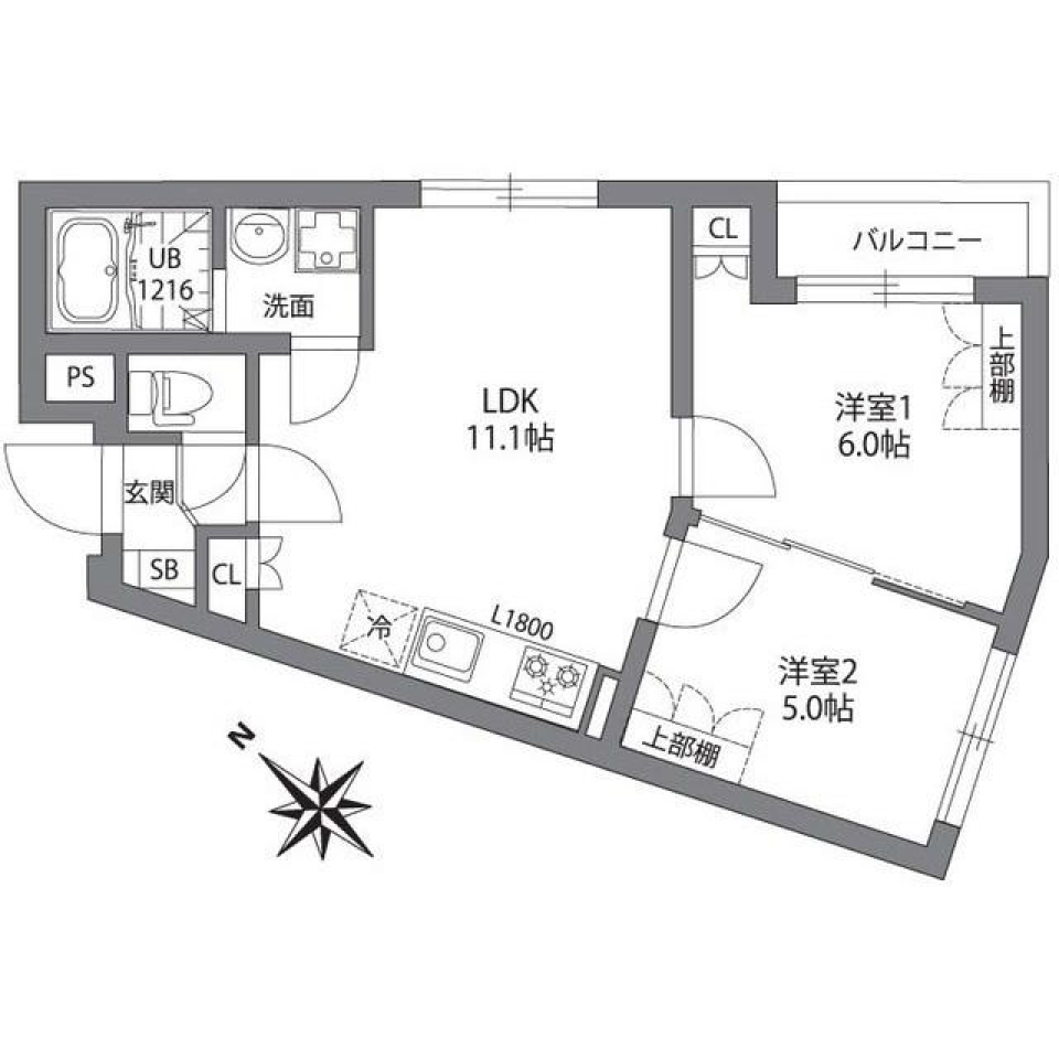 ジェムストーン目黒南　101号室の間取り図