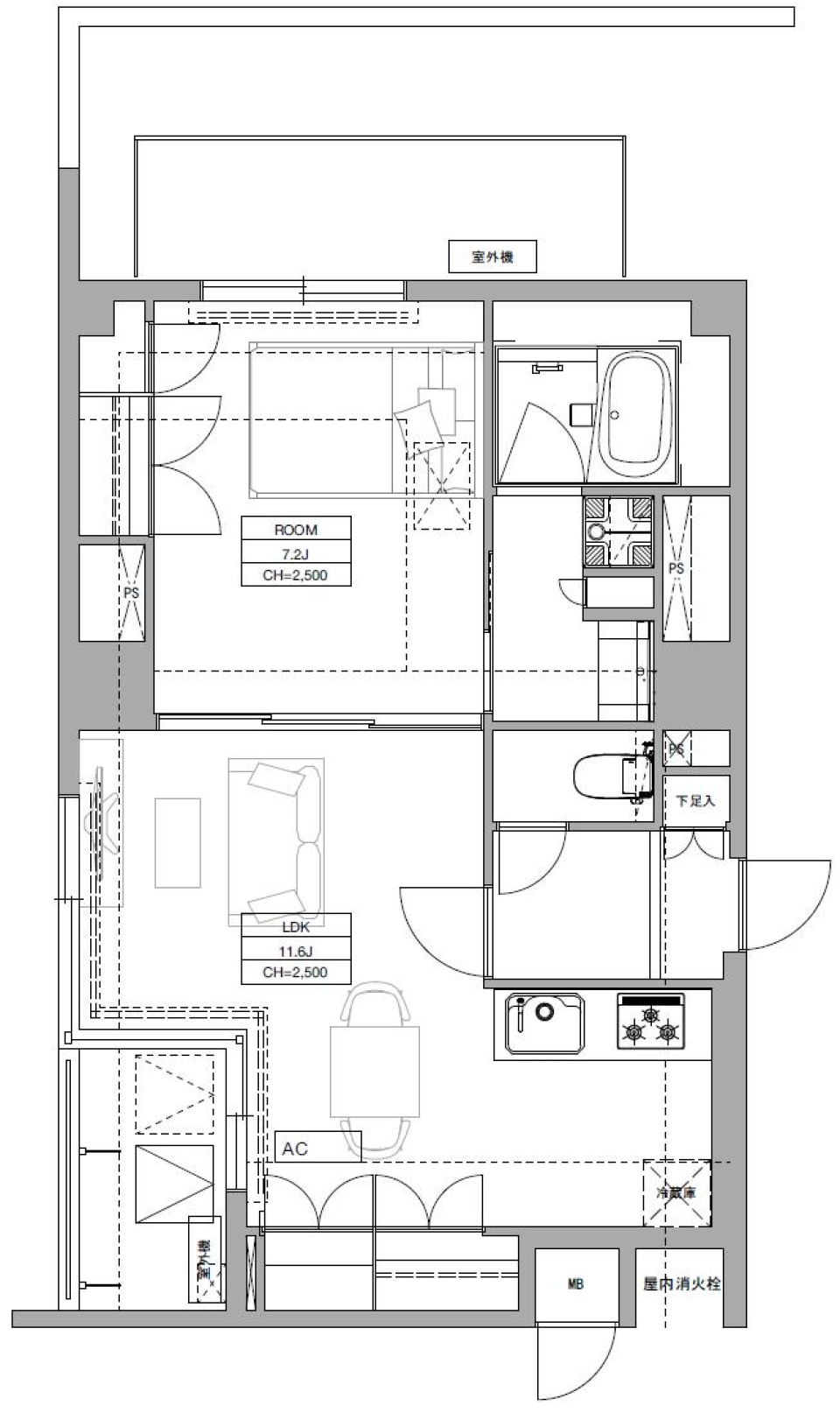 フロンティアテラス目黒　401号室の間取り図