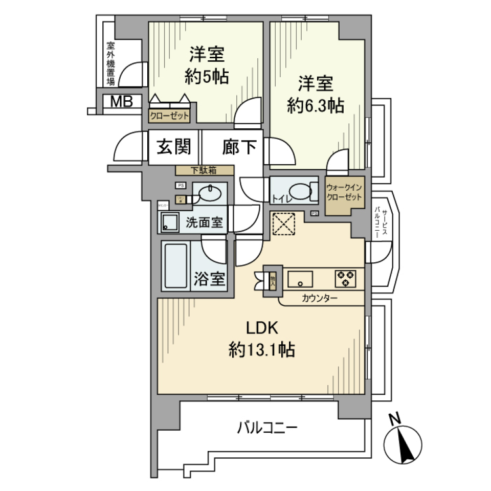 クレアシティ品川戸越　1103号室の間取り図