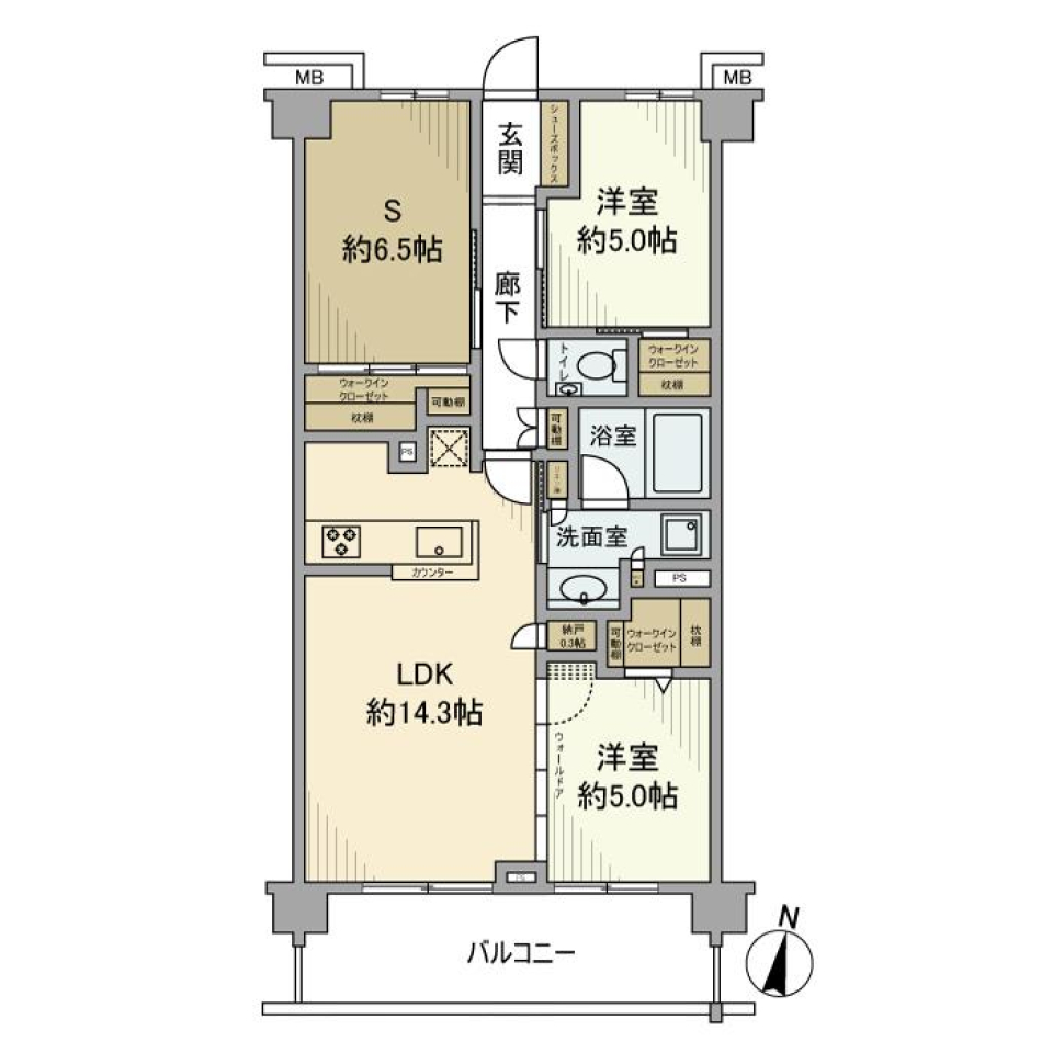 エクセレントシティ鷺沼　506号室［新築］の間取り図