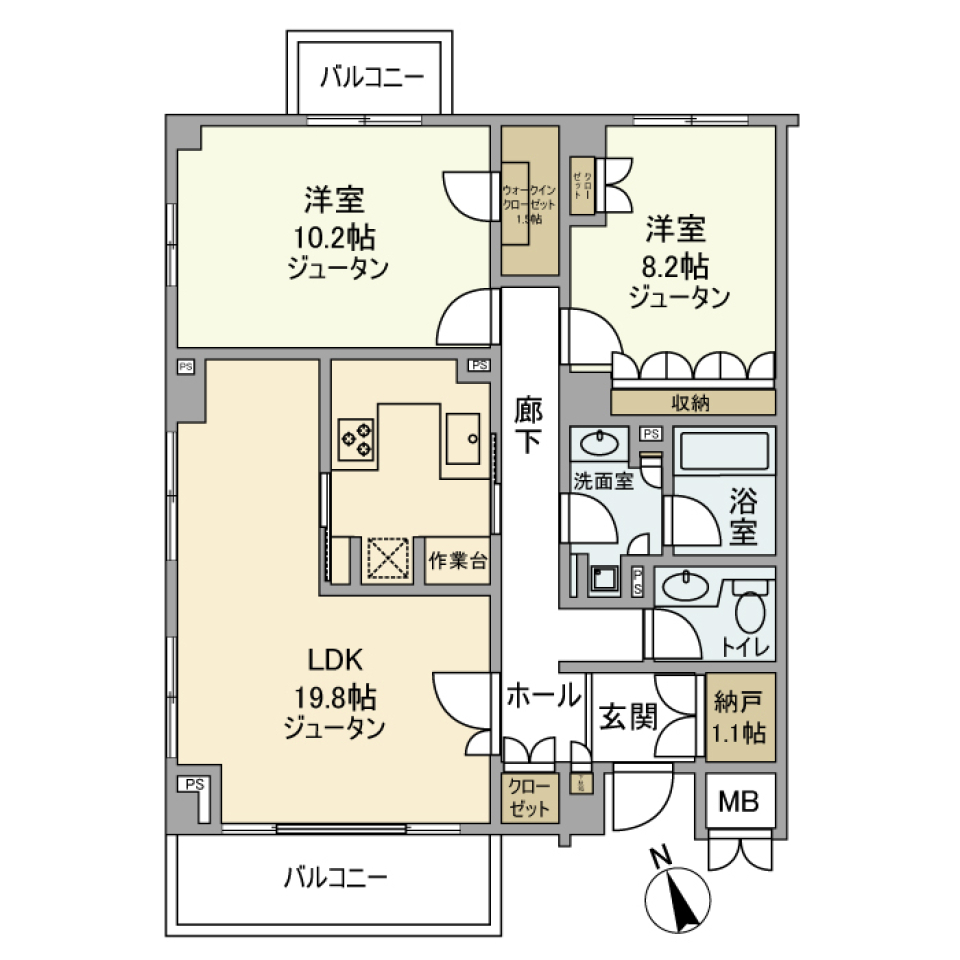 オープレ東中野　305号室の間取り図