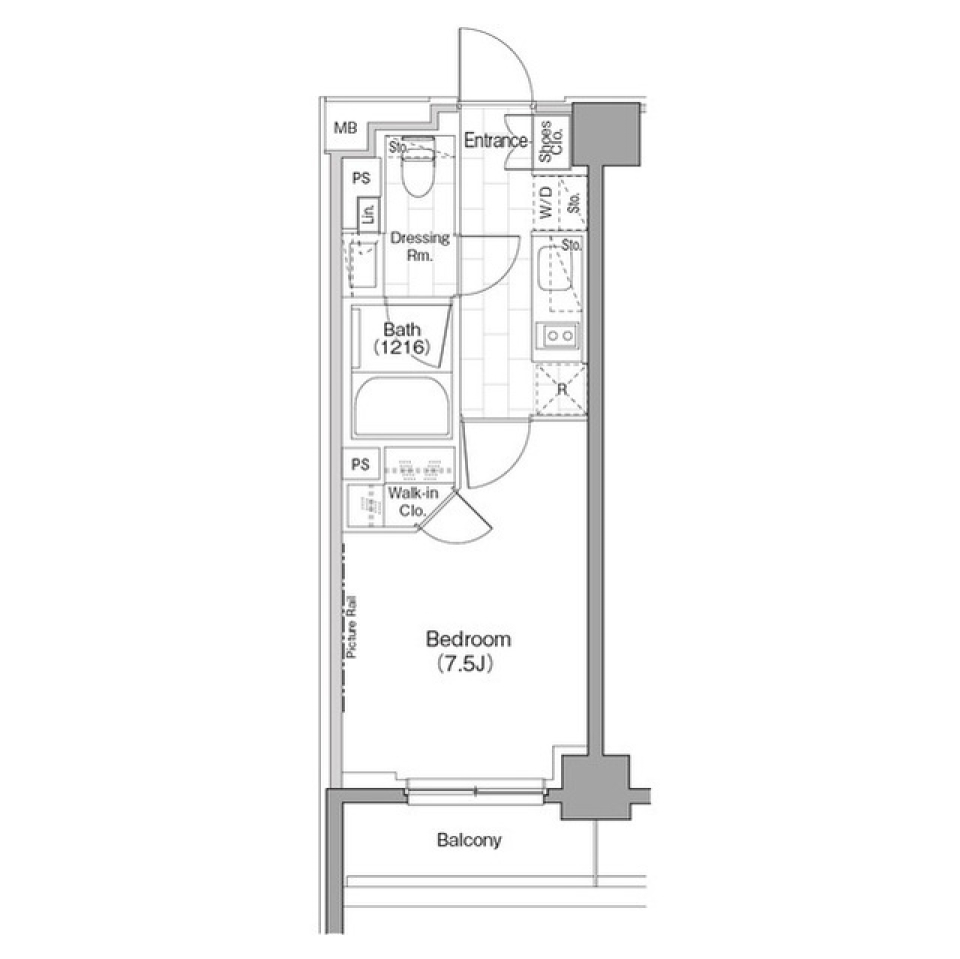 ザ・パークハビオ新宿　401号室［ペット可］の間取り図