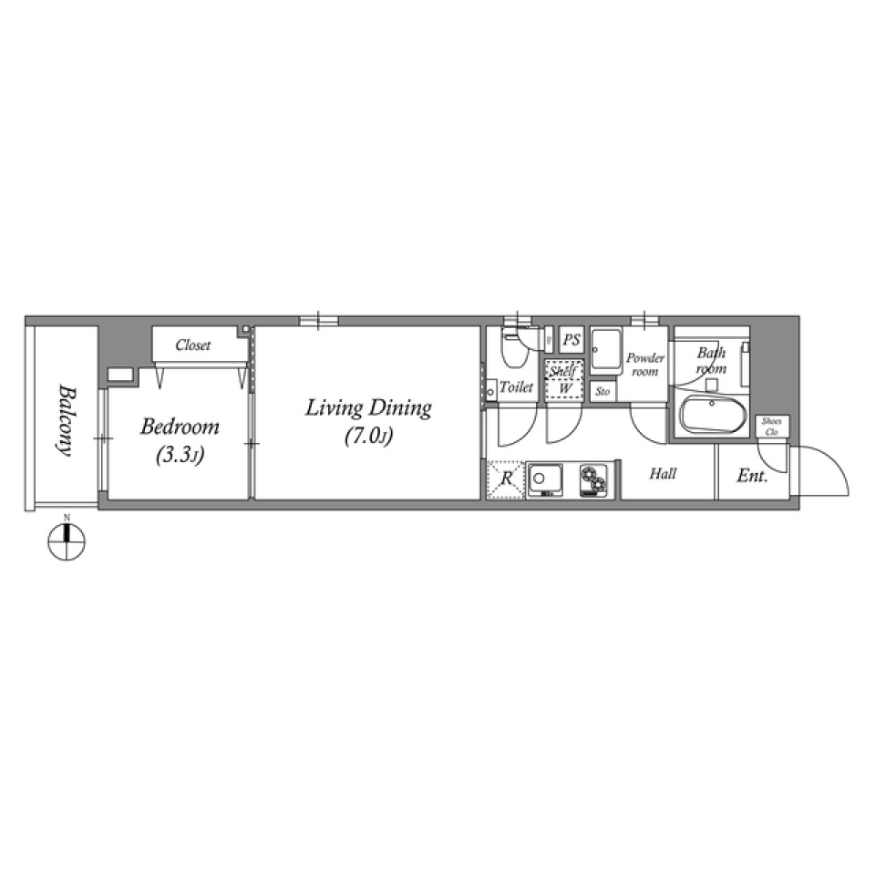 ＮｏｔｒｅＭａｉｓｏｎ　203号室の間取り図