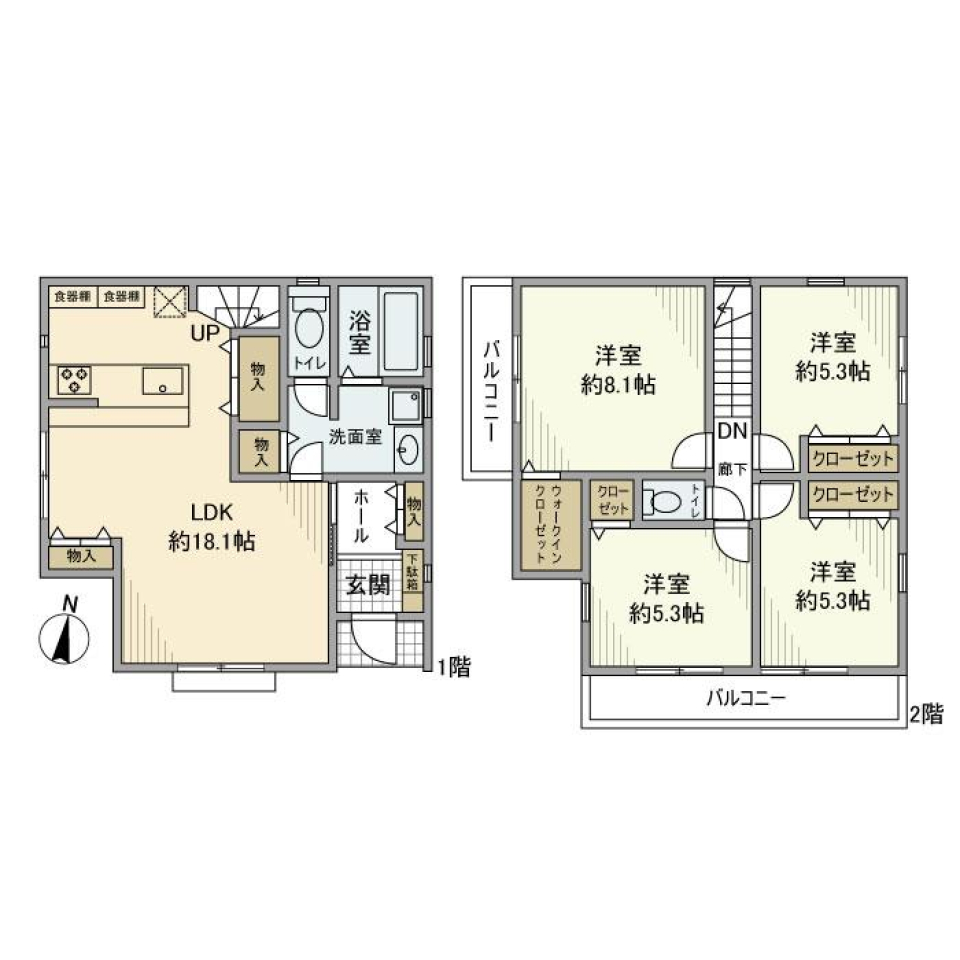 緑ケ丘戸建の間取り図