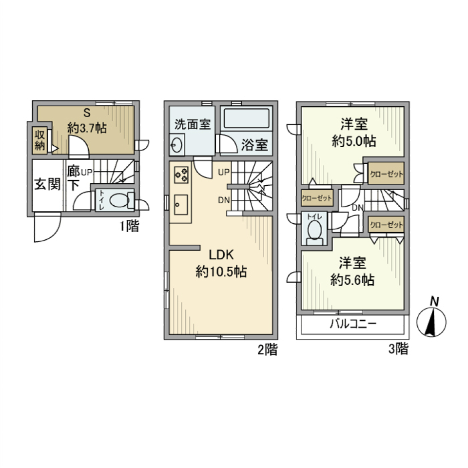 梅田戸建　の間取り図