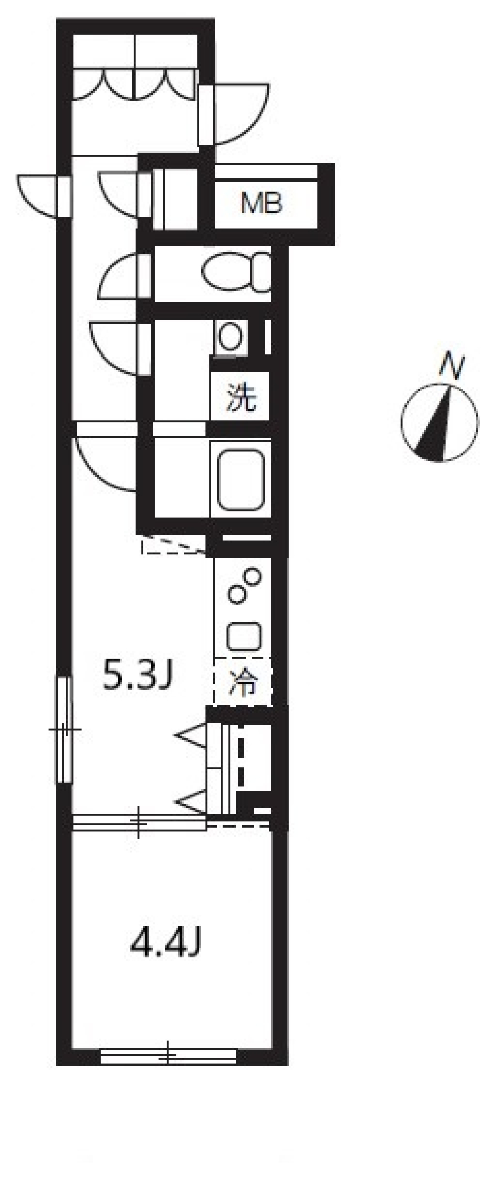 エルファーロ中野富士見町　104号室［ペット可］の間取り図