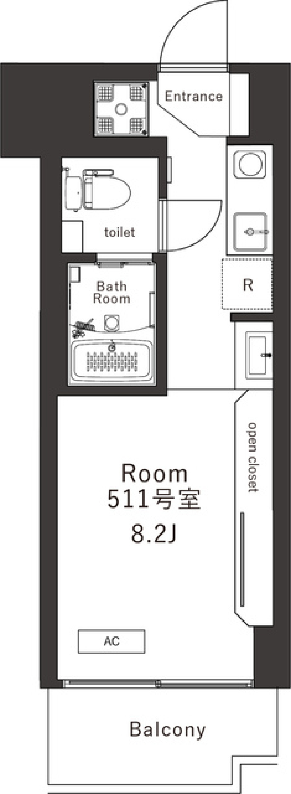 エクサハイツ元住吉　511号室の間取り図