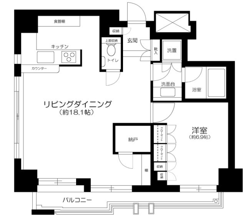 サンウッド目白台　601号室の間取り図