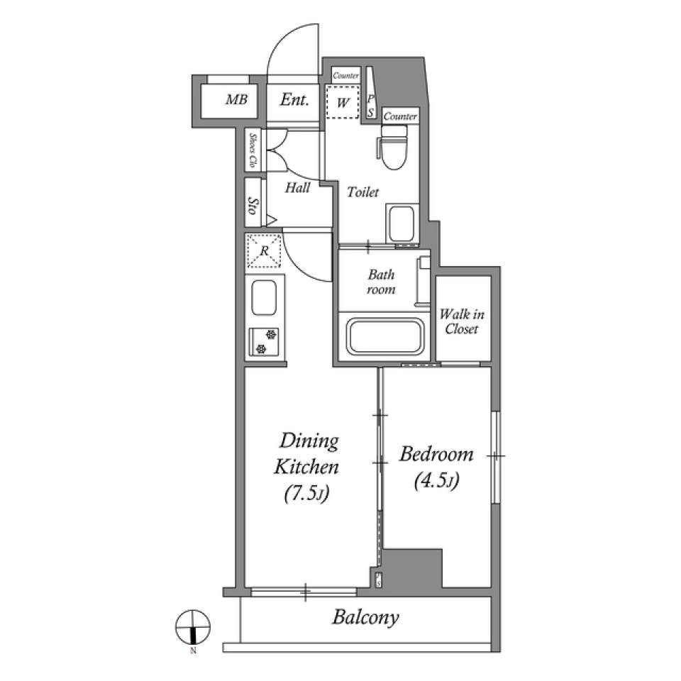 ＧＥＮＯＶＩＡ東中野ｓｋｙｇａｒｄｅｎ　0801号室［ペット可］の間取り図