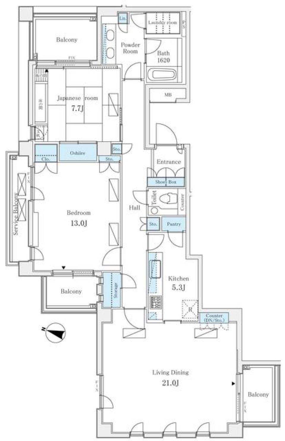 パークハウス・ジオ六番町　201号室の間取り図