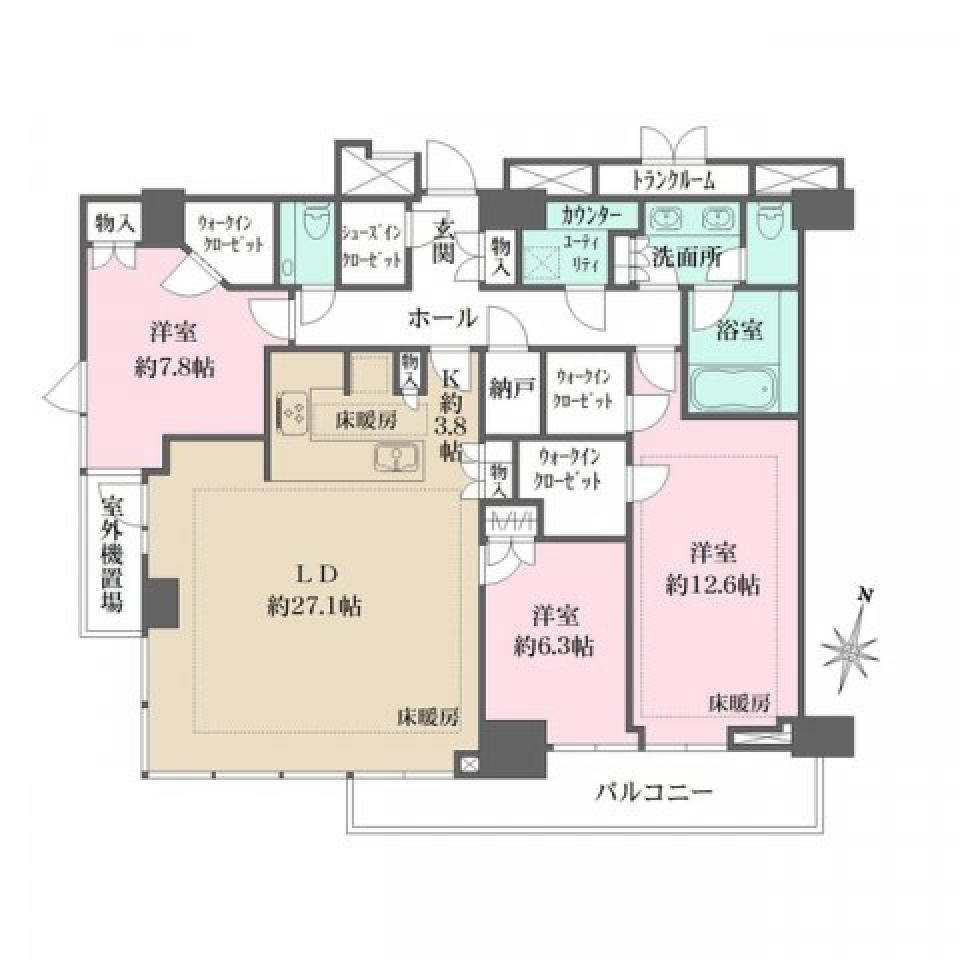 パークコート千代田一番町 1102号室の間取り図