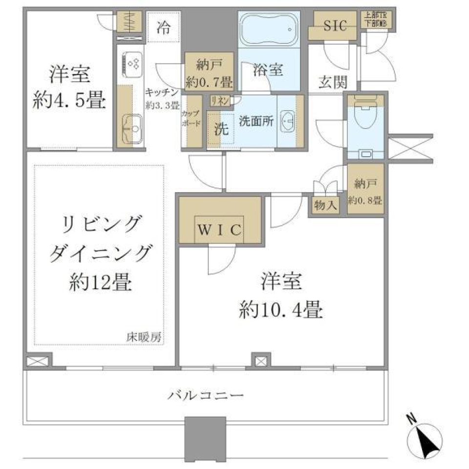 ＢｒｉｌｌｉａＴｏｗｅｒｓ目黒サウスレジデンス　2106号室の間取り図