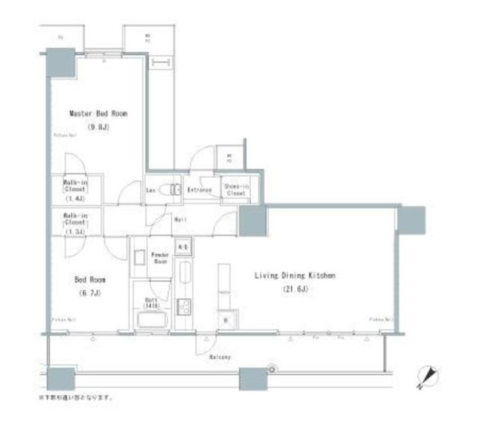 ＴＨＥ　ＴＯＫＹＯ　ＴＯＷＥＲＳ　ＭＩＤＴＯＷＥＲ　2916号室［ペット可］の間取り図