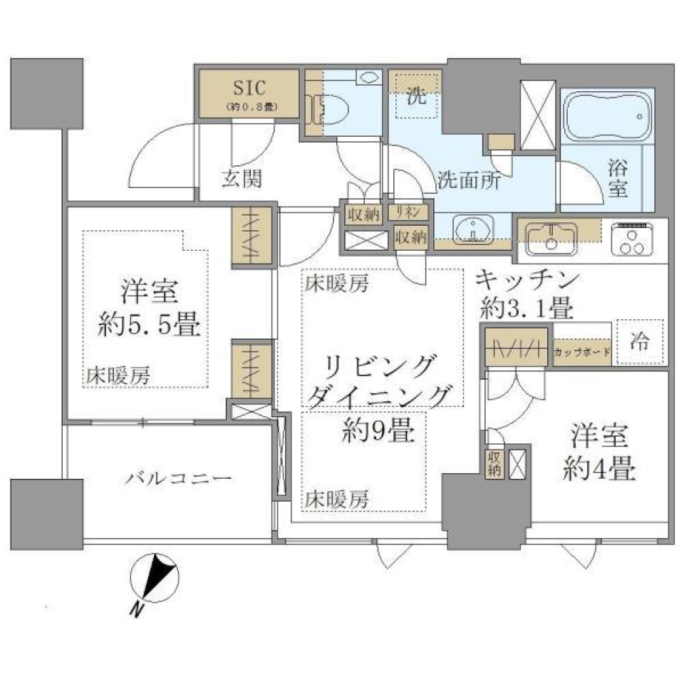 パークコート千代田四番町　812号室の間取り図