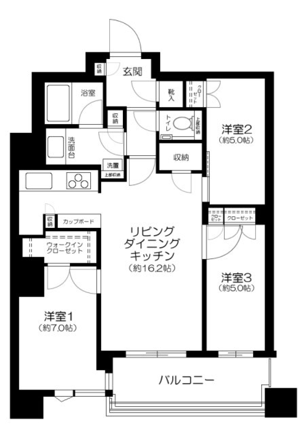 パークタワー勝どきサウス　4210号室の間取り図