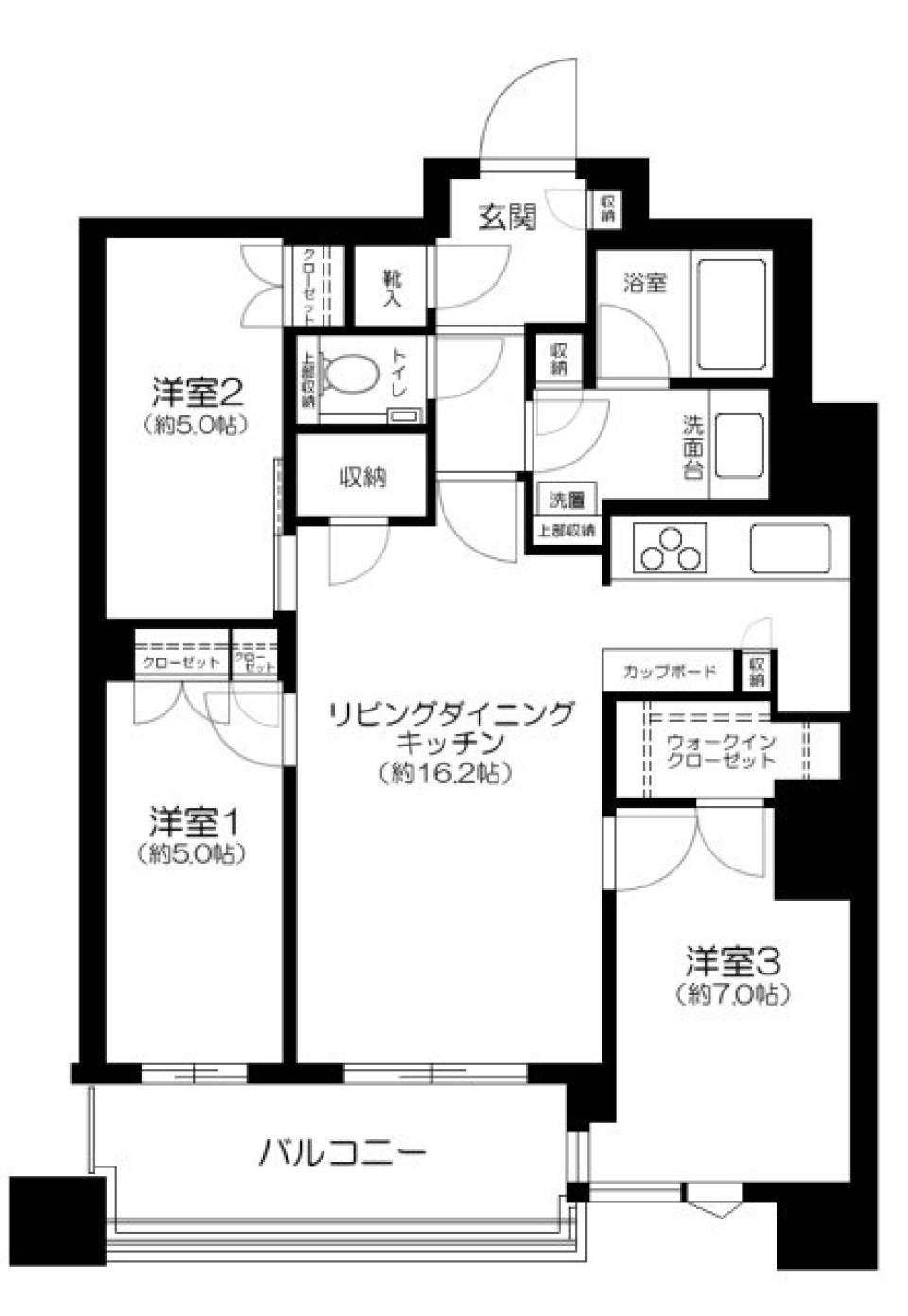 パークタワー勝どきサウス　4803号室の間取り図