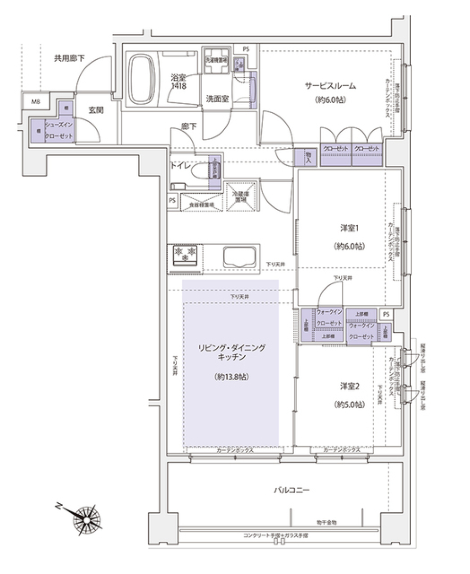 ＫＤＸレジデンス横濱紅葉坂　606号室［ペット可］の間取り図