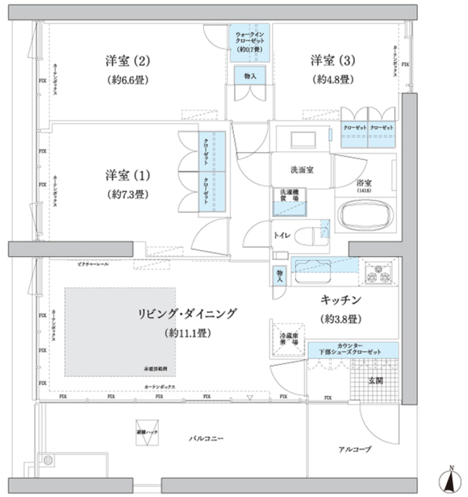 ガーデニエール砧　ＷＥＳＴ　426号室［ペット可］の間取り図