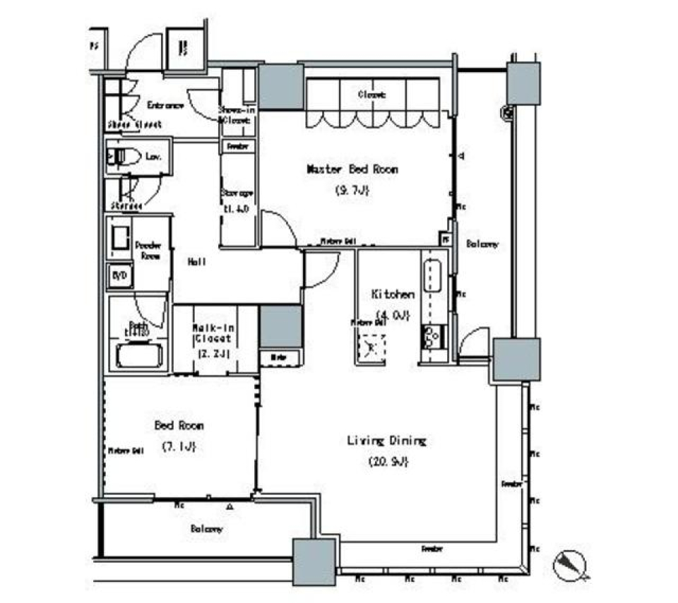 ＴＨＥ　ＴＯＫＹＯ　ＴＯＷＥＲＳ　ＭＩＤＴＯＷＥＲ　623号室［ペット可］の間取り図