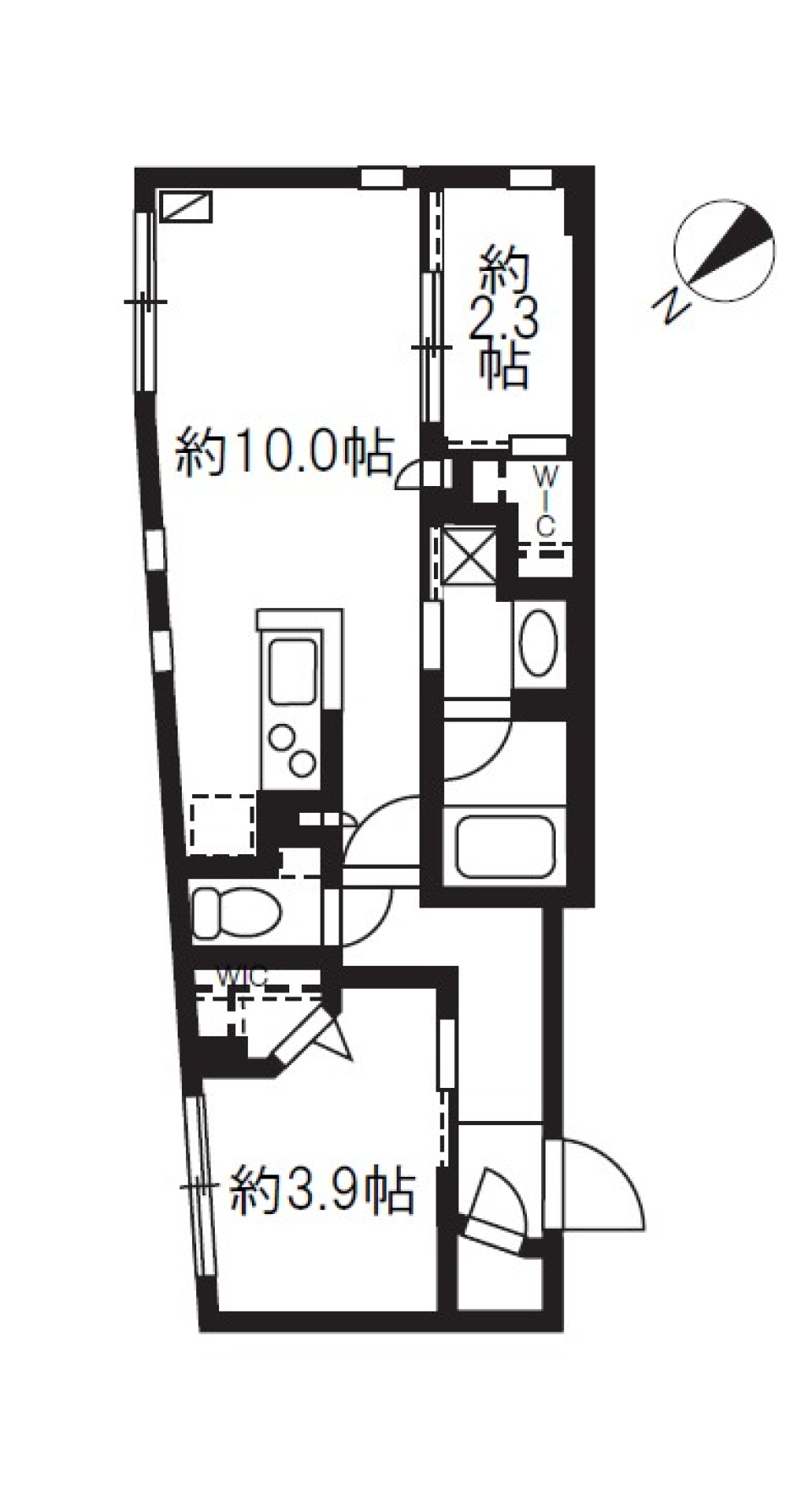 グローリオシェルト駒込　0201号室［ペット可］の間取り図