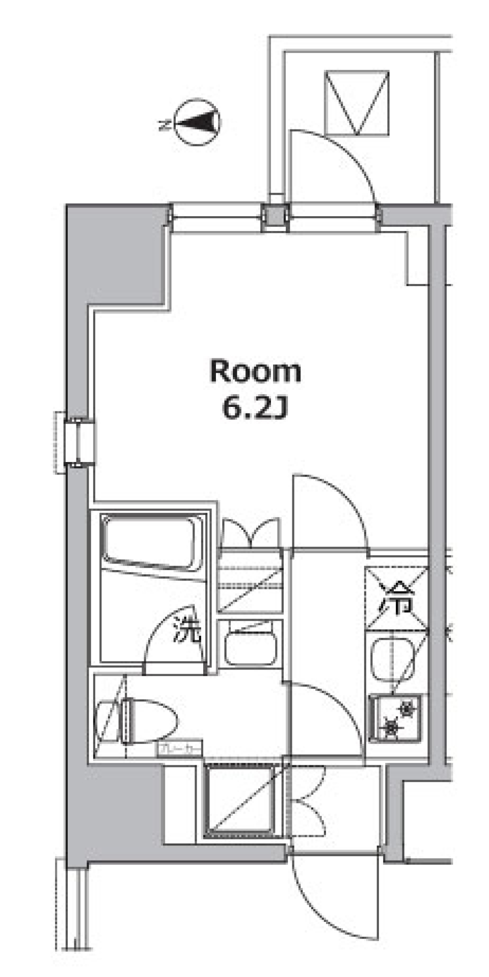 プレミアムキューブ大森本町　205号室［ペット可］の間取り図