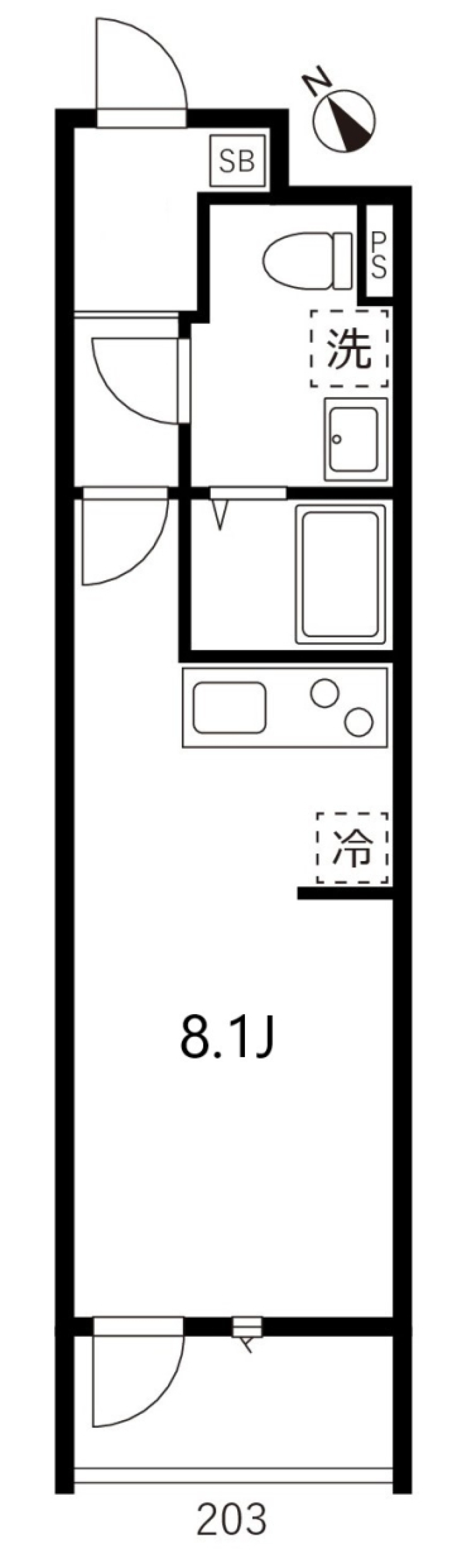 青砥ドット　203号室の間取り図